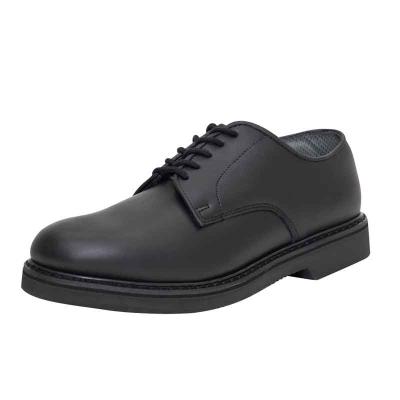 China Anti-odor Army Black Genuine Leather Men's Shoe Military Officer Men Matte Shoes Black for sale