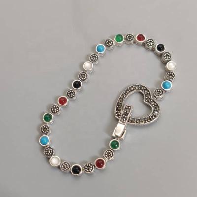 China CLASSIC Gemstone Bracelet 925 Silver Jewelry Women Fashion Accessories Christmas Gift 925 Sterling Silver Bracelet Women for sale