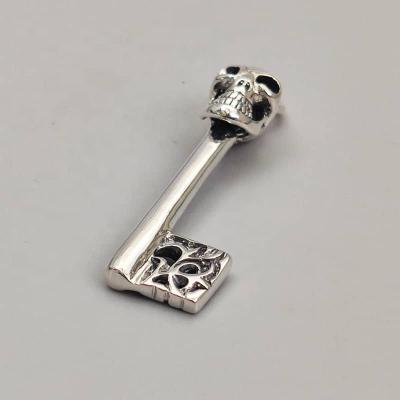 China Wholesale High Quality Key Punk Pendant 925 Sterling Silver Hiphop 925 Necklace Jewelry Skull Party Gift Silver Pendants for sale