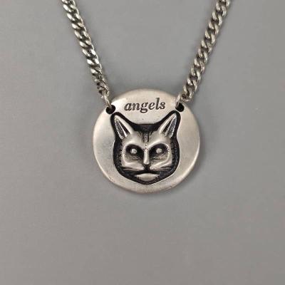 China Gold Plated Cat Necklace Pendant Necklace Gift 925 Sterling Silver Animal Necklace Custom Hiphop Silver Jewelry for sale