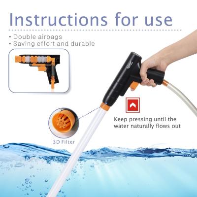 China Viable Remover Fish Tank Gravel Long Nozzle Kit For Water Changing With Adjustable Air-pressing Button Water Flow Control for sale