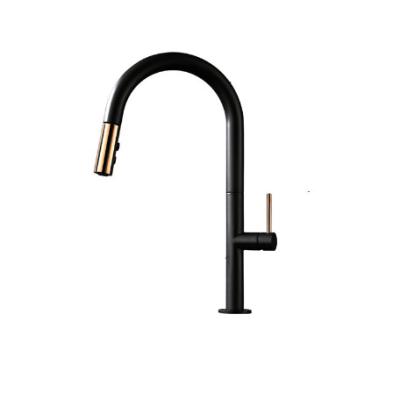 China Sense Faucets Commercial Kitchen Faucets Black Pull Out Kitchen Sink Faucets With Pull Down Sprayer for sale