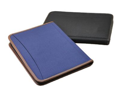 China Office School Folder Bags 600D Polyester Office Document Folder With Presentation File Folder In PU Leather Zipper Folder for sale