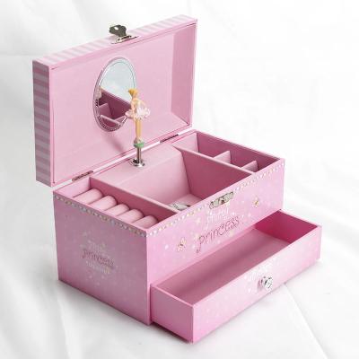 China Cheap Hand Crank Operated Jewelry Box Unicorn Music Box Ring Storage Dancing Ballerina Music Wholesale for sale