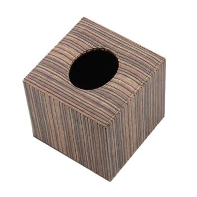 China New Traditional Color Magnetic Closure Square Home Use Retro Vintage Grain Leather Tissue Paper Custom Storage Box for sale