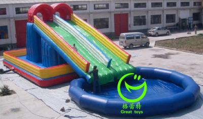 China inflatable water slide with pool with 24months warranty from GREAT TOYS for sale