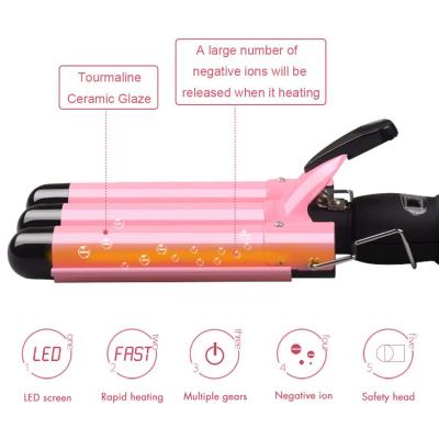 China Heat Settings AIWO Adjustable Hair Curling Iron Styling Tool 360 Ceramic Hair Curling Iron Adjustable Temperature for sale