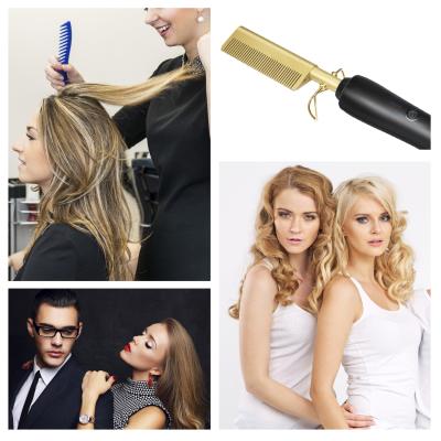 China Multifunctional Electric Hair Straightening Comb AIWO Bulk Shipping 2 in 1 Quick Rotating Hair Straightener and Hair Curler Comb Accept Customize Logo for sale