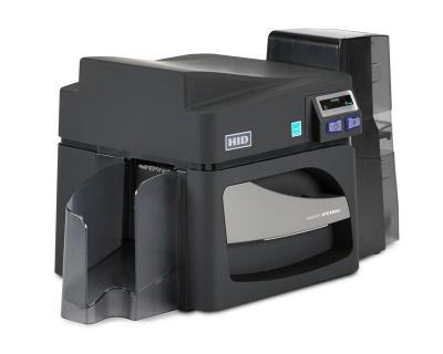 China HIDFirgo DTC4500e Black and White Single Sided Plastic Card Printer with USB and Ethernet Connectivity Use 045200 Color Ribbon for sale