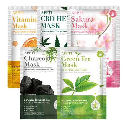 China Natural Moisturizer Plant Facial Mask Charcoal Moisturizing Blackhead Remover Sheet Mask for sale