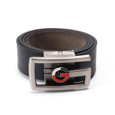 China Factory Direct Selling Man Belt Fashionable Custom Automatic Buckle Men Genuine Leather Belts for sale