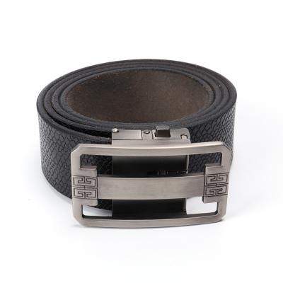 China Quality Fashionable Custom Made Men's Leather Belt Genuine Leather Belt Genuine Zinc Alloy Buckle Automatic Belt for sale