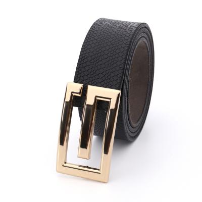 China New Fashion Wholesale Fashionable Gold Leather Buckle Automatic Buckle Men's Belt for sale