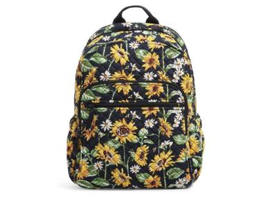 China Custom Printed Sunflower Laptop Backpack Girls Business Travel Quilted Women Casual for sale