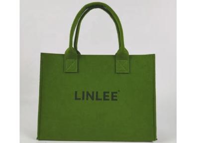 Cina Green Felt Material Reusable And Durable Custom Tote Bags Luxury Storage Shopping Garment Bag Shopping Bags in vendita