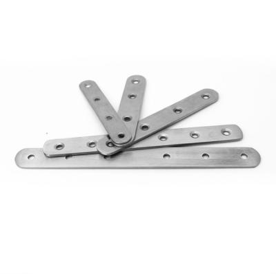 China Metal Funiture Hardware Stainless Steel Flat Steel Planar Brackets Straight Repair Plates/Stainless Steel Metal Repair Corner Repair Brace for sale