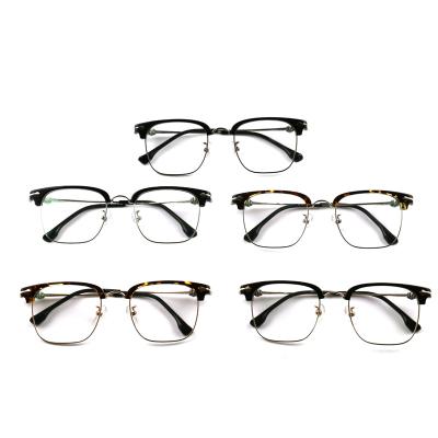 China QICHENG Popular Luxury Italian Optical Eyewear Acetate Titanium Combine Glass Optical Frame for sale