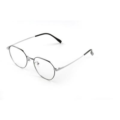 China QICHENG Optical Glass Eyewear Polygon Frames Men Metal Frame Eyewear Glasses for sale