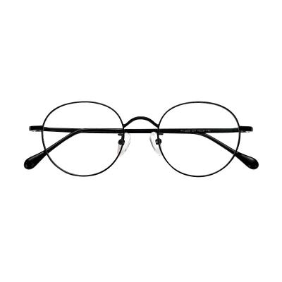 China QICHENG Optical Glass Good Quality Light Occhiali DA Eye Sight In Round Metal Monocle Frame Glasses for sale