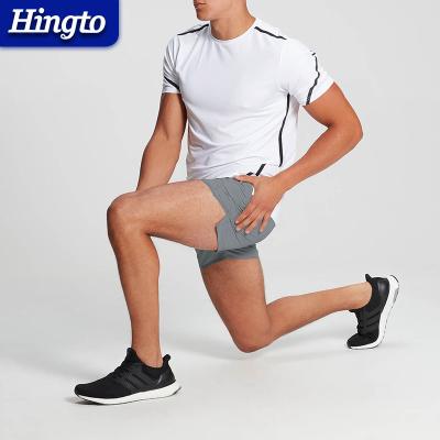 China Anti-Wrinkle Low Price Men's Athletic Gym Shorts Custom Print Workout Fitness Gym Polyester Athletic Training Sports Abbreviation Man for sale