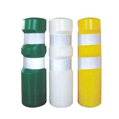 China Hot Selling New Eco-friendly Road Safety PE Road Traffic Warning Signs Plastic Bollard With Rubber Base for sale