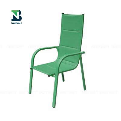 China INSTINCT Waterproof Indoor Outdoor Home Furniture Aluminum Chair Teslin Fabric Dining Chair for Garden Pool Patio Outside Beach for sale