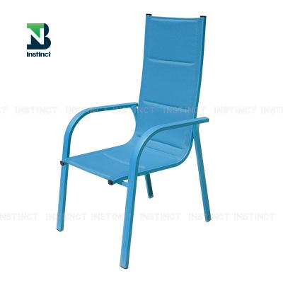 China Hot Selling Furniture Waterproof INSTINCT Stackable Outdoor Garden Paito Aluminum Quilted Cotton Teslin Dining Chairs for sale