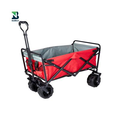 China INSTINCT 600D Oxford Outdoor Steel Frame All-Terrian Shopping Beach Cart Folding Camping Wagon Wheels Beach Service Outdoor Cart for sale