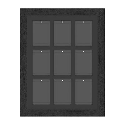 China Wholesale 9 Trading Card Display Case Protector Acrylic Slab Card Holder Wooden Trading Card Display Case for sale