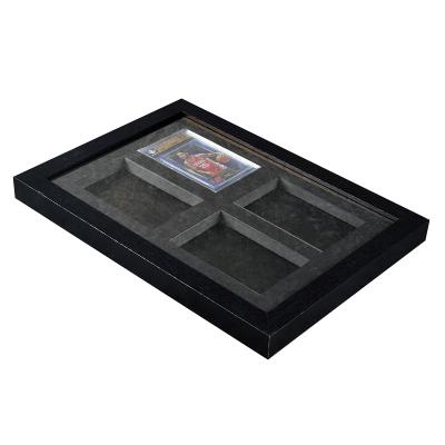 China Wholesale 4 BGS Wooden Wall Card Display Case Valuing Card Display Case Rated Sports Card Display Case for sale