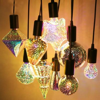 China Free Shipping 3D Edison Star Firework Lamp Night Light Vintage 6W Light Bulb 3D LED Firework E27 Meteor Shower For Christmas New Year Decoration for sale