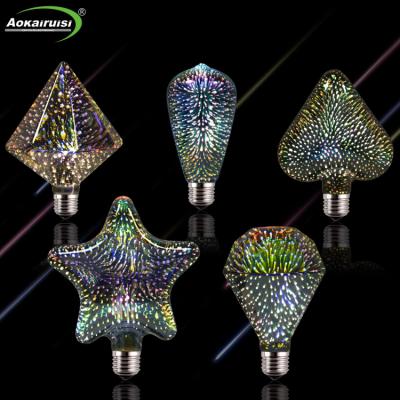 Κίνα Edison Holiday Decoration LED 3D Firework Bulb Star Light Bulb Colorful Festival Art Ball E27 E26 B22 A60 A19 ST64 G95 G80 G125 προς πώληση