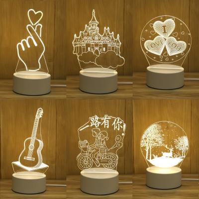 Cina Fashion Holiday Christmas Decoration 3D Acrylic Assembled Base Led Night Lamp Color Changing Led Night Light For Kids Customized Logo in vendita