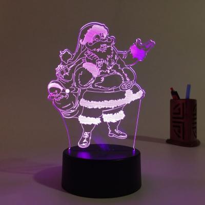 Cina Creative Fashion Holiday Lamp Christmas Animal Shape Optical 3D Illusion Lamp Color Changing 3D LED Night Light For Christmas Decoration in vendita