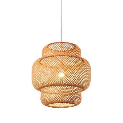 China Creative LED Basket Pendant Light Traditional Bamboo Lantern Ceiling Light for Home Environmental Friendly Light Customize for sale