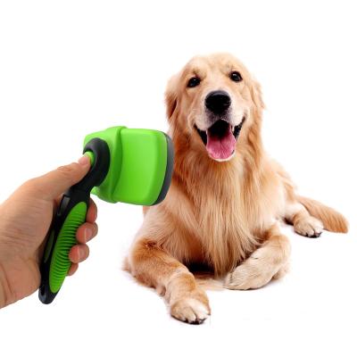 China Pet Hair Cleaning Grooming Automatic Shedding Brush IMPROVED HAIR FREE Pet Comb for sale