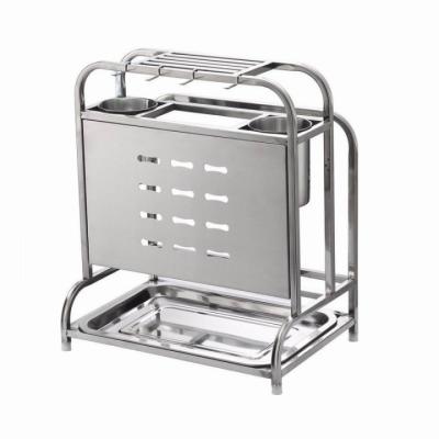 China Large workable storage function heightening kitchen tools storage rack with stainless steel rack for storage knives and tools for sale