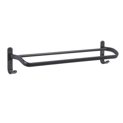 China Fashion home or hotel shower room space double-bar bathroom aluminum towel rack for sale