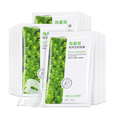 China Moisturizer BINGJU Sea Grape Moisturizing Facial Mask Plants Soothe Face Mask Sheet for sale