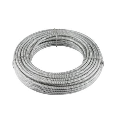 China Manufacturer Construction Aircraft Cable Stainless 304 316 6X7 7X7 6X19 7X19 Nylon PU PVC Coated Galvanized Steel Wire Rope for sale