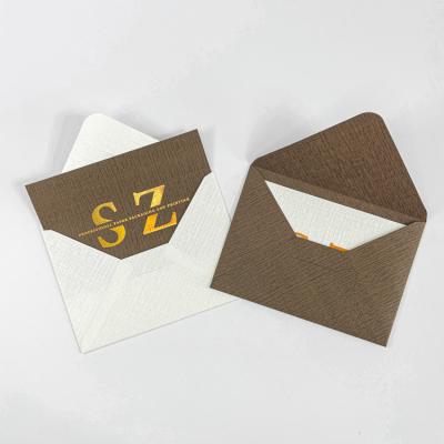 China Custom Luxury High End Gift Wrap Wedding Envelopes Invitation Logo Greeting Cards Hot Stamping Envelope for sale