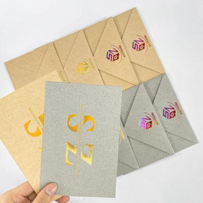 China Handmade Paper Envelope Digital Printing Handmade Cardboard Envelope Wholesale Christmas Congratulations Greeting Card Birthday Gift Envelope for sale