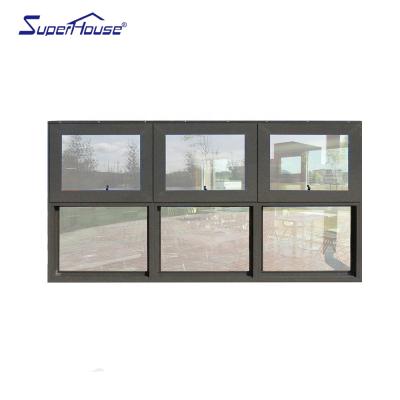 China Australian Standard 3 Panel Folding Screen Aluminum Awning Window With Double Layer Glass for sale