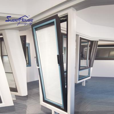 China Magnetic Screen Superhouse Aluminum Sound Proof Tilt And Turn Window Good For Passive House for sale