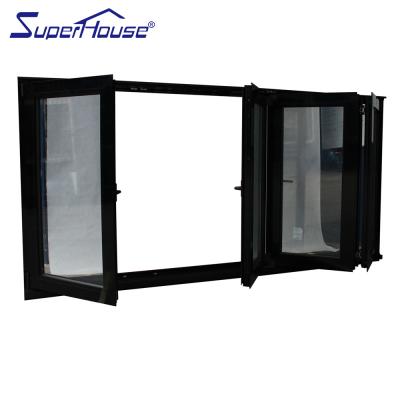 China aluminum tempered glass windows local window horizontal folding bifolding aluminum bifold window for sale