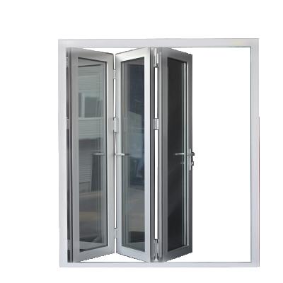 China AAMA Luxury Aluminum Accordion Folding Glass Doors Modern Exterior Glass Doors European Style Big for sale