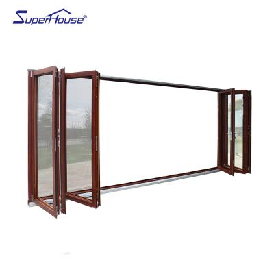 China Australia Design As2047 Standard Aluminum Windproof Bi-folding Doors With Double Tempered Glass for sale