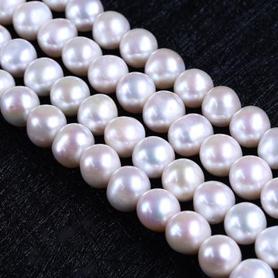 China White Natural Shape Egg Shape Jewelry 11-12mm True Shape Freshwater Potato Pearls Loose Strand for sale