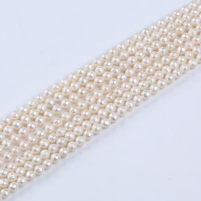 China Jewelry 6mm Culture Real Natural Loose Pearls Round Cut Freshwater Pearl Bead Strand for sale