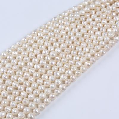 China Jewelry 7-8mm Cultured Real Natural White Loose Pearl Freshfwater Pearl Beads Cutting Strand for sale